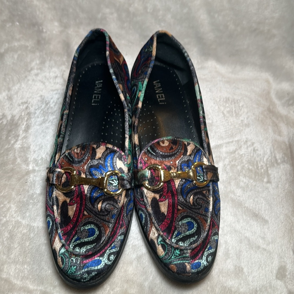 VANELI paisley velvet loafers Size 9.5 - Picture 2 of 7